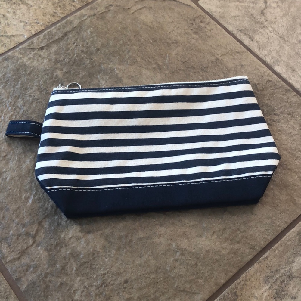 Striped Canvas Clutch Bag